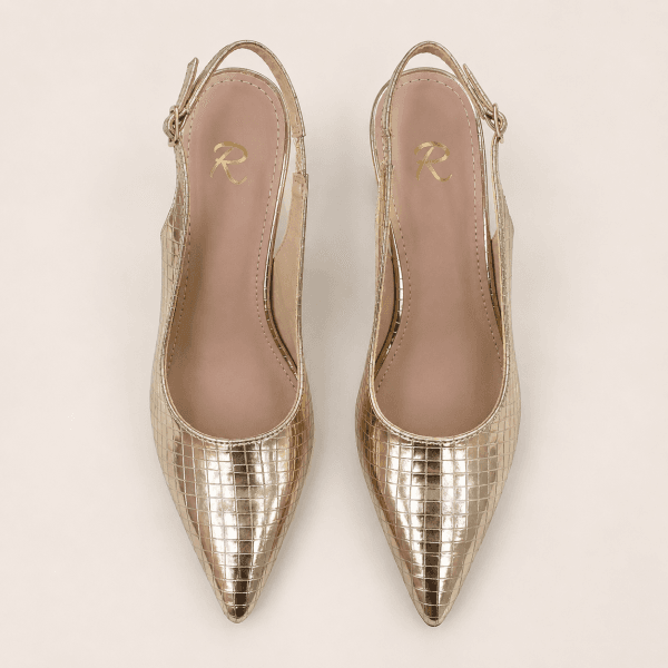 Croc Slingback Heels