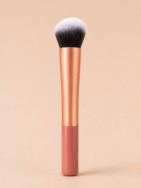 Dense Slanted Buffing Foundation Brush (Copper & Dusty Rose)