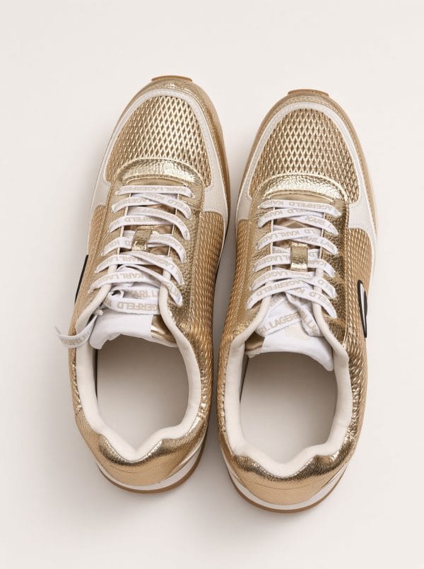 Karl Lagerfeld Gold Metallic Low-Top Sneakers