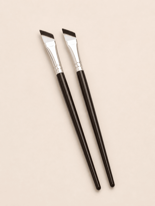 Precision Angled Eyebrow & Sculpting Brushes (Silver & Dark Handle)
