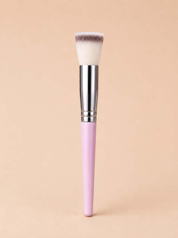 MAANGE Flat Top Foundation Brush-21 (Silver & Light Pink)