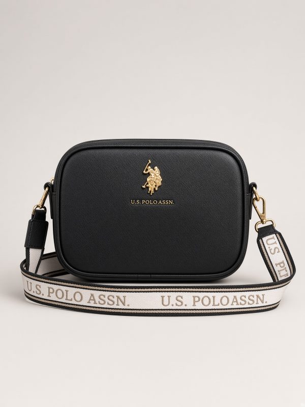U.S. Polo Assn. Black Saffiano Camera Crossbody Bag