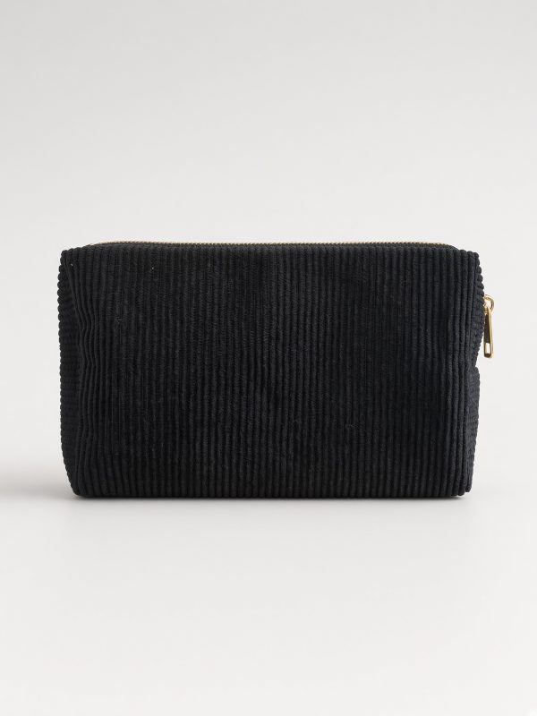 Black Corduroy Pouch Bag