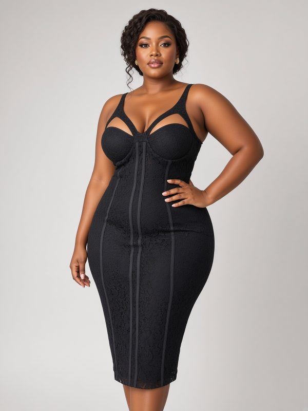 Nia Lace Contour Midi Dress