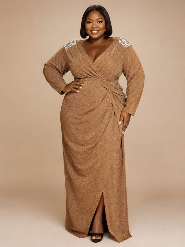 Sorelle Bronze Maxi Gown