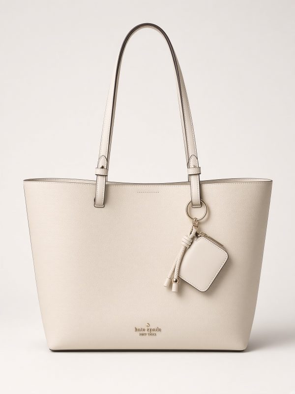 Kate Spade Cream Leather Tote Bag with Coin Pouch