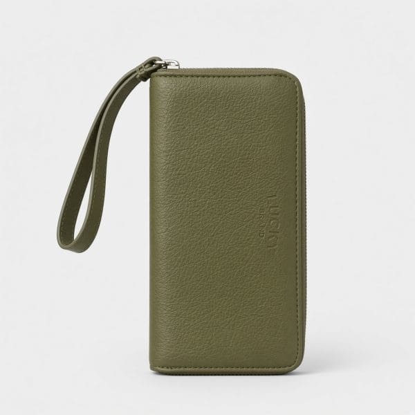 Lucky Brand Olive Zip-Around Wallet