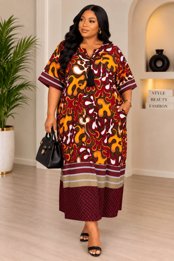 THE ROYAL PRINTED KAFTAN MAXI GOWN